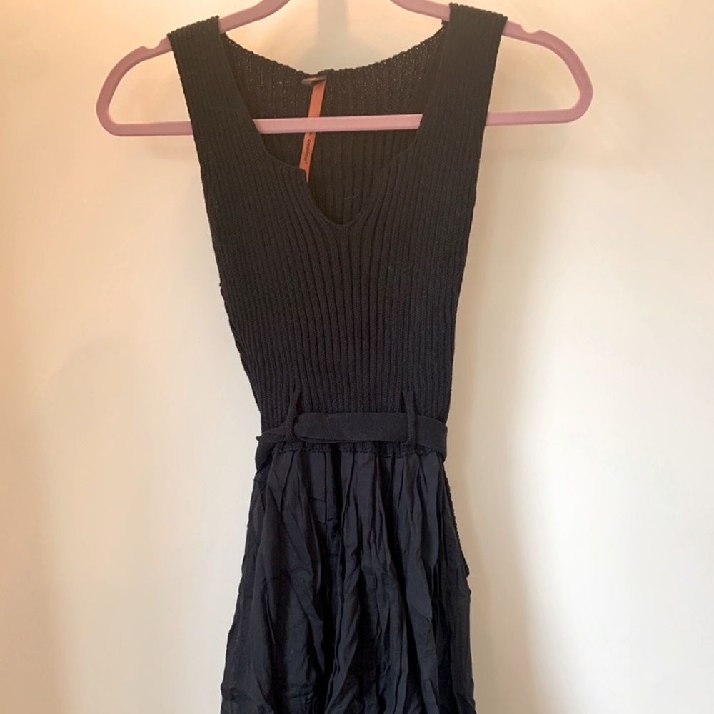 Black Mixed Media Cop. Copine Dress